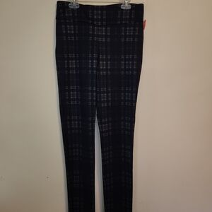 Up! Women's Black Plaid Skinny Pants